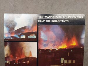 Heimaey eruption 1973 postcard glowing lava