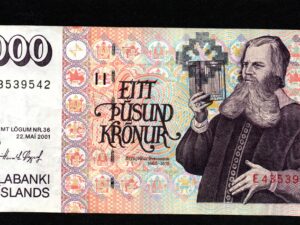 Iceland 1000 kronur 2001 - SHO