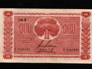 Finland 10 Markkaa 1945 banknote 