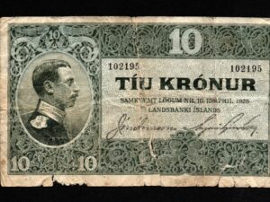 Iceland 10 Krónur 1928 Landsbanki banknote