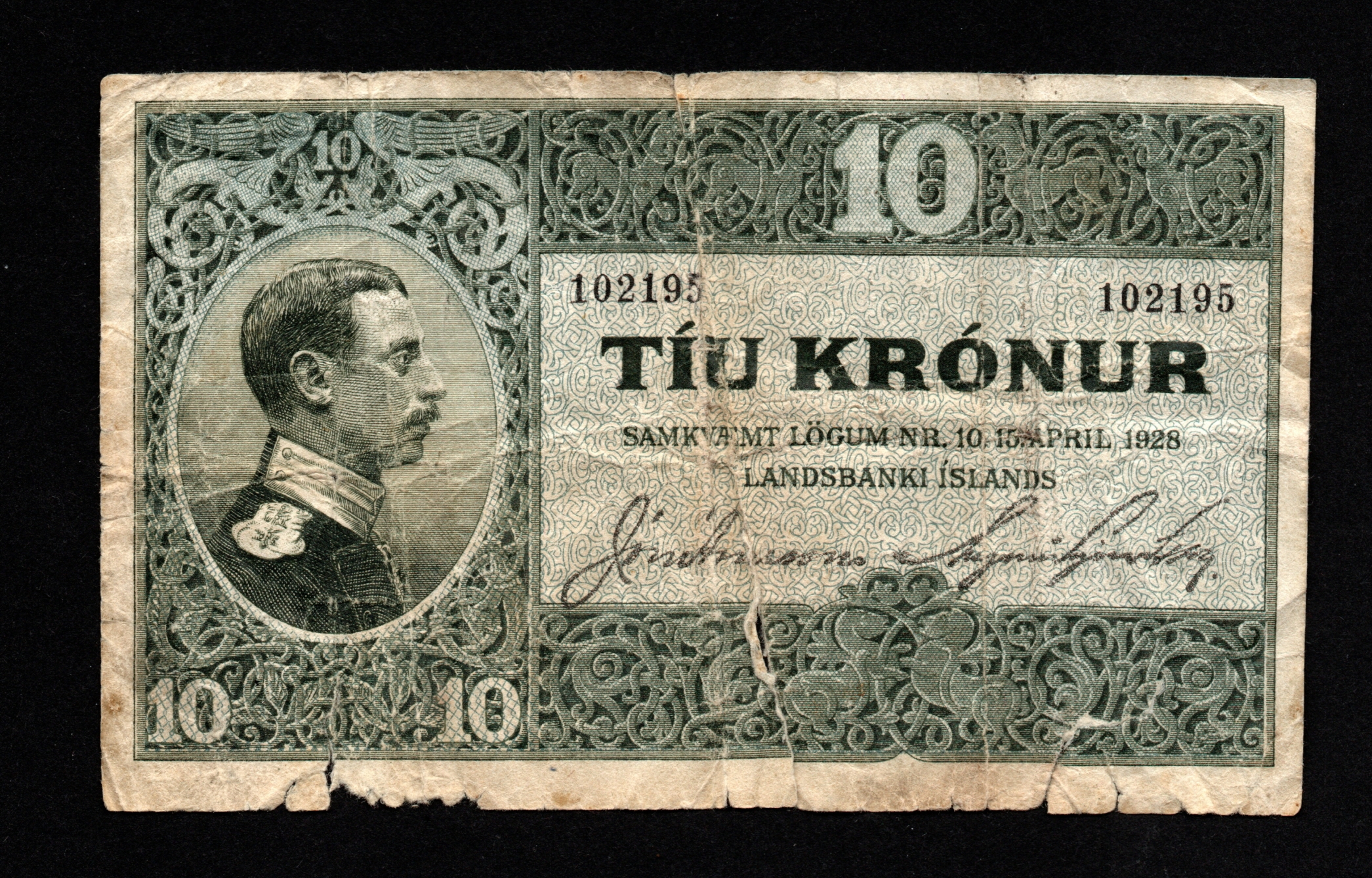 Iceland 10 Krónur 1928 Landsbanki banknote
