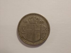 Iceland 10 aurar 1922 coin
