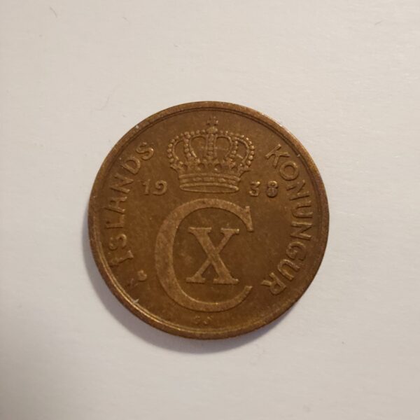 Iceland 2 aurar 1938 coin