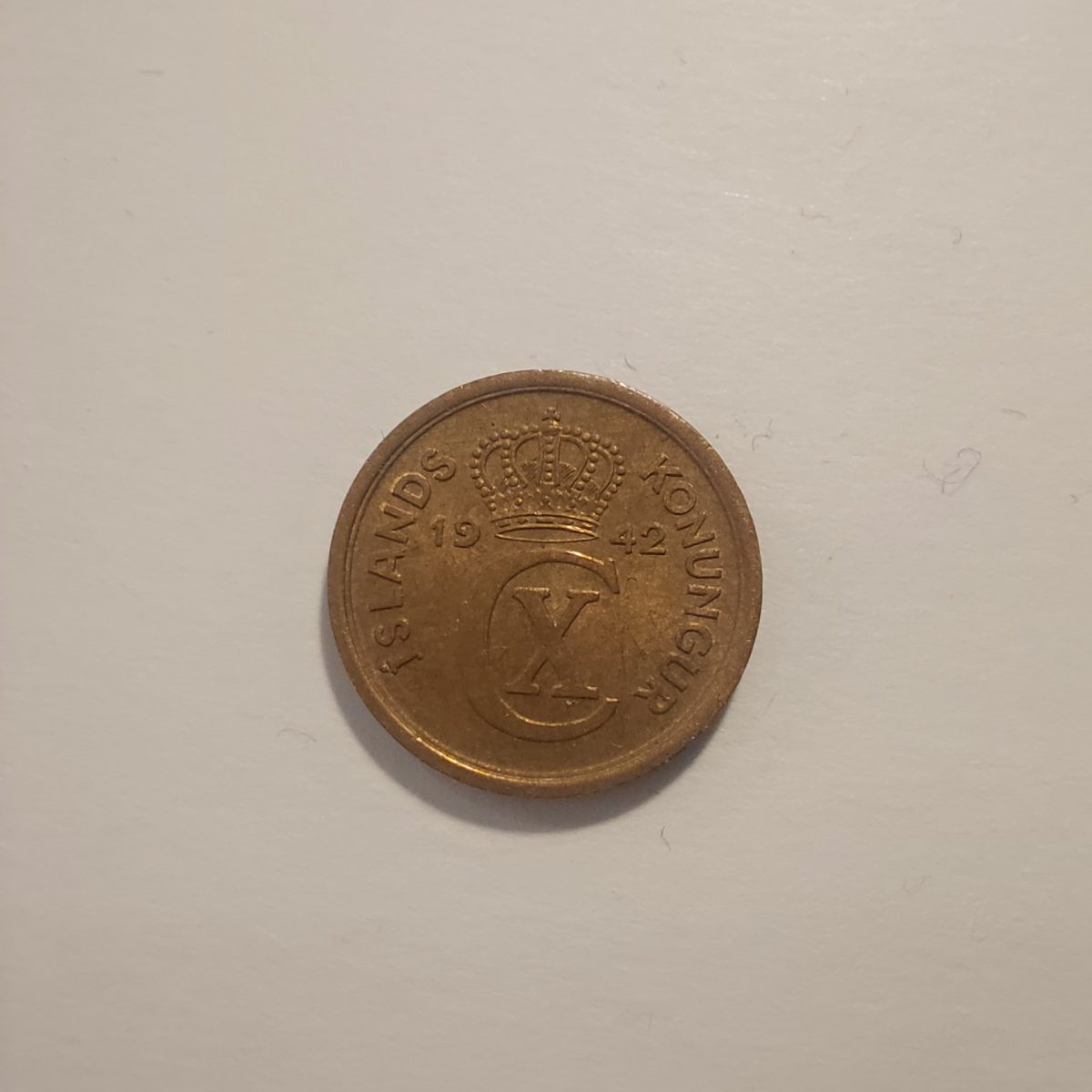 1942 1 Eyrir Iceland Coin