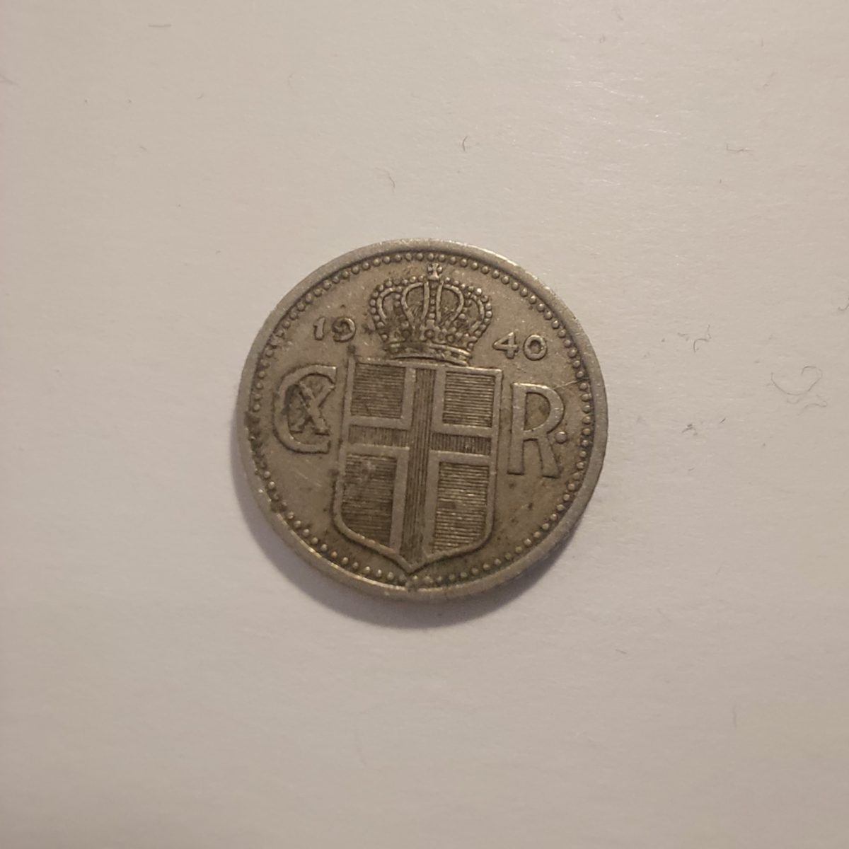 Iceland 10 Aurar 1940 Coin - Christian X Monogram