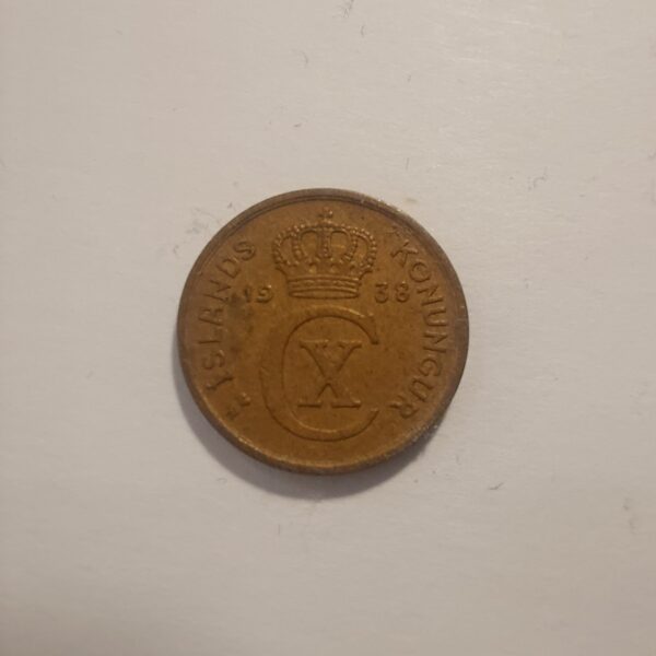 1938 1 Eyrir Iceland Coin