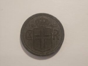 Iceland 25 Aurar 1922 Coin - Christian X Monogram