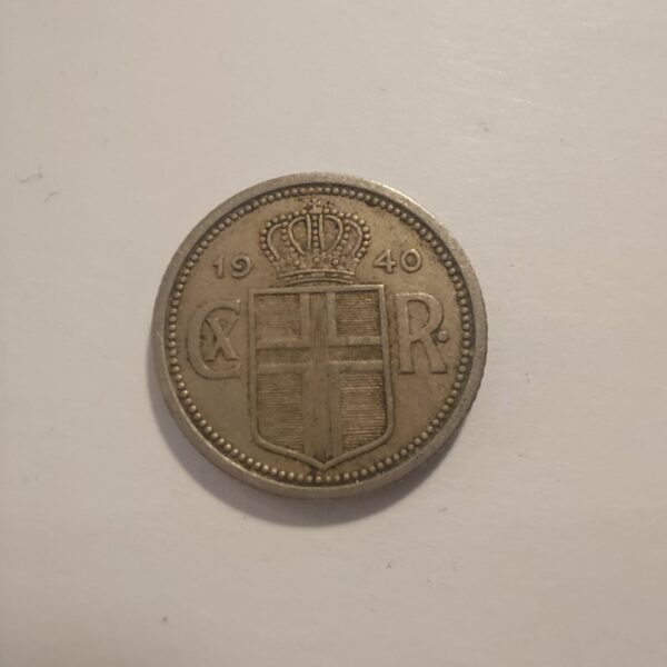 1940 25 Aurar Iceland Coin