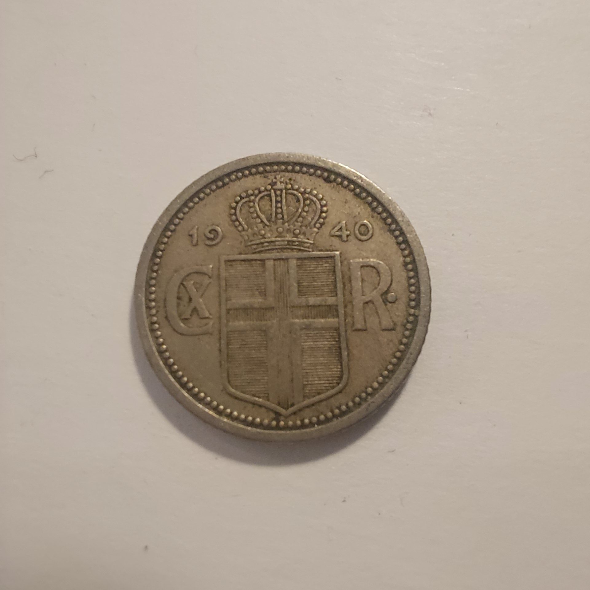 1940 25 Aurar Iceland Coin