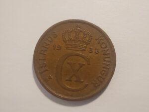 Iceland 2 Aurar 1938 Coin - Christian X Monogram