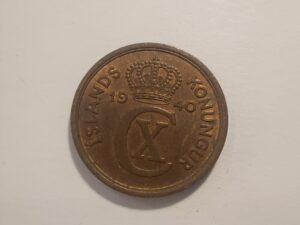 Iceland 2 Aurar 1940 Coin - Christian X Monogram