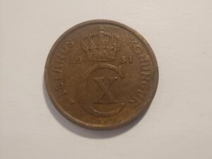Iceland 2 Aurar 1931 Coin - Christian X Monogram
