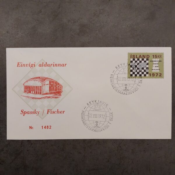 1972 - Bobby Fischer vs. Spassky Chess FYI Envelope With Stamp Iceland.