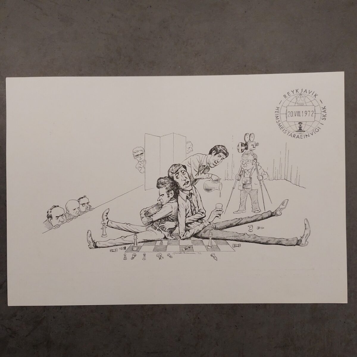 World chess championship 1972 - Bobby Fischer vs. Spassky large postcard Iceland