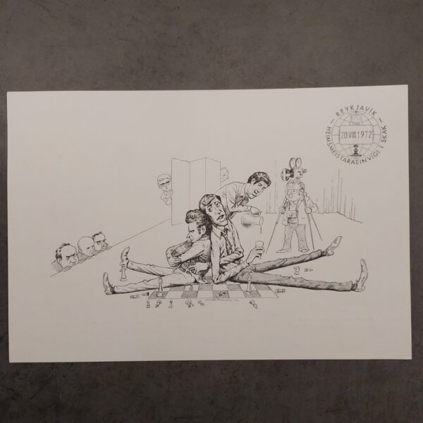 World chess championship 1972 - Bobby Fischer vs. Spassky large postcard Iceland