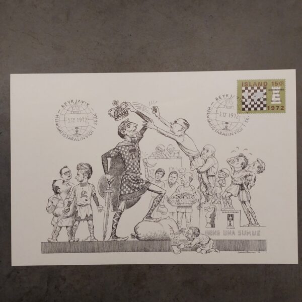 World chess championship 1972 - Bobby Fischer vs. Spassky large postcard Iceland