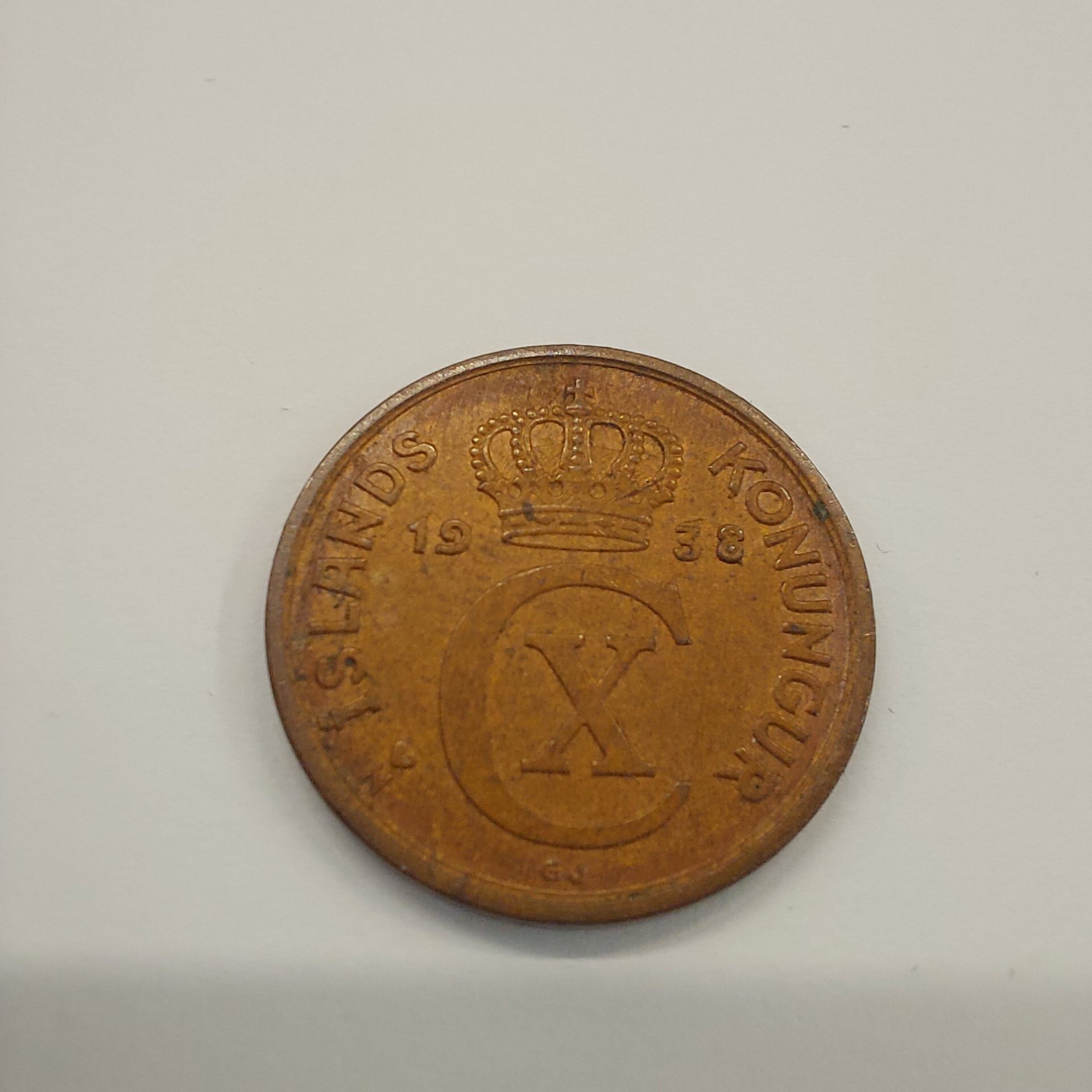 Iceland 2 Aurar 1938 Coin - Christian X Monogram - Image 2