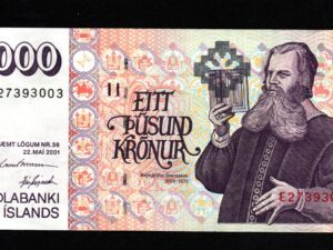 Iceland 1000 kronur 2001 - DO-JS