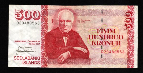 Iceland 500 Kronur 2001 - DO-IF