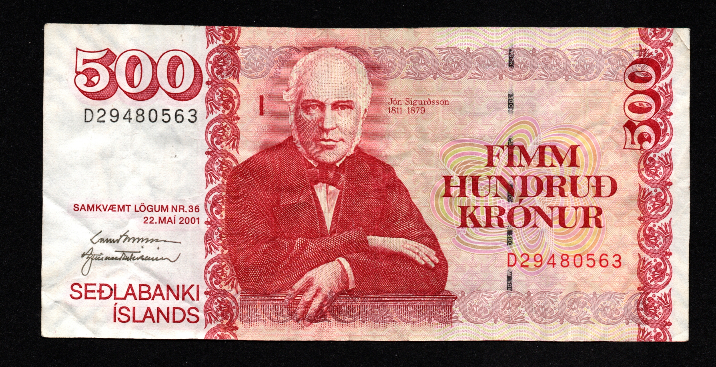 Iceland 500 Kronur 2001 - DO-IF