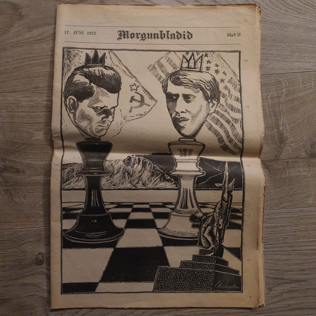 1972 Morgunblaðið Fischer Spassky