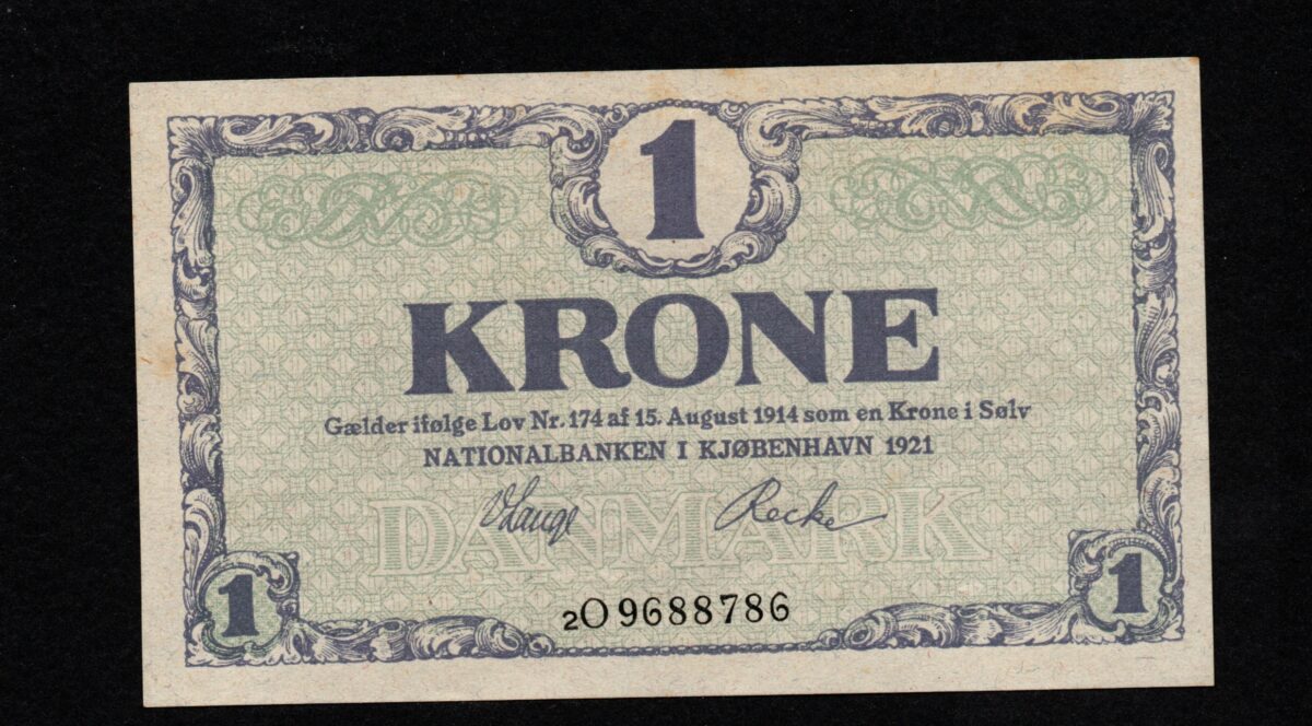 Denmark 1 Krone 1921 Banknote