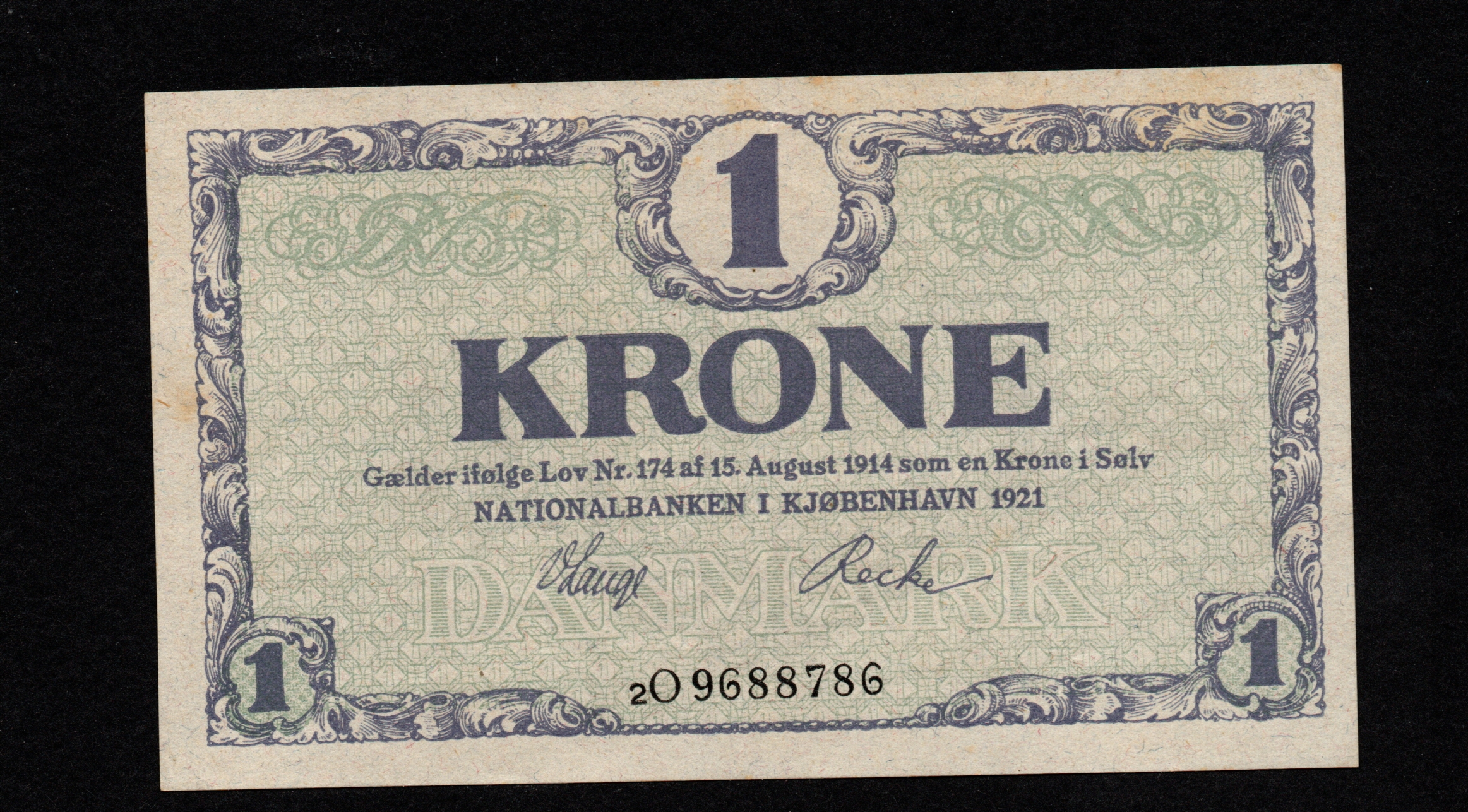 Denmark 1 Krone 1921 Banknote