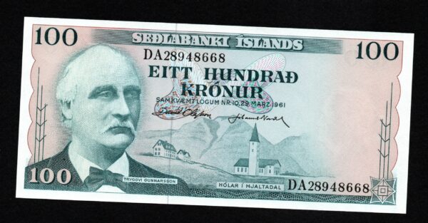100 Kronur 1965 Iceland
