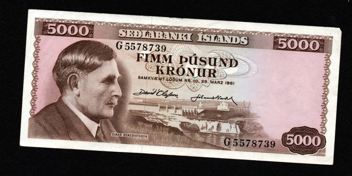 5000 Kronur 1971 Iceland