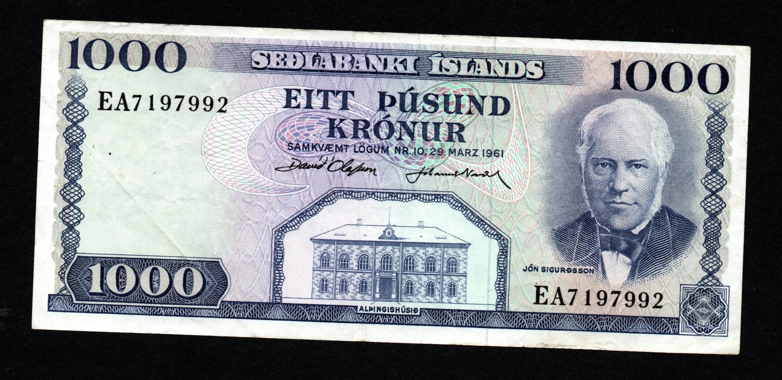 1000 Krónur 1963 Iceland