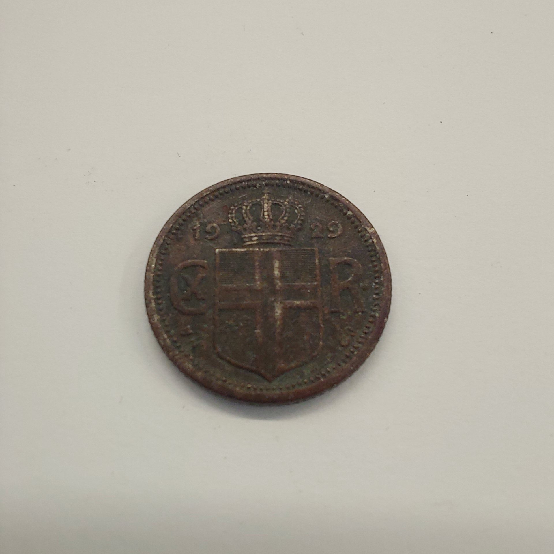 Iceland 10 aurar 1929 coin