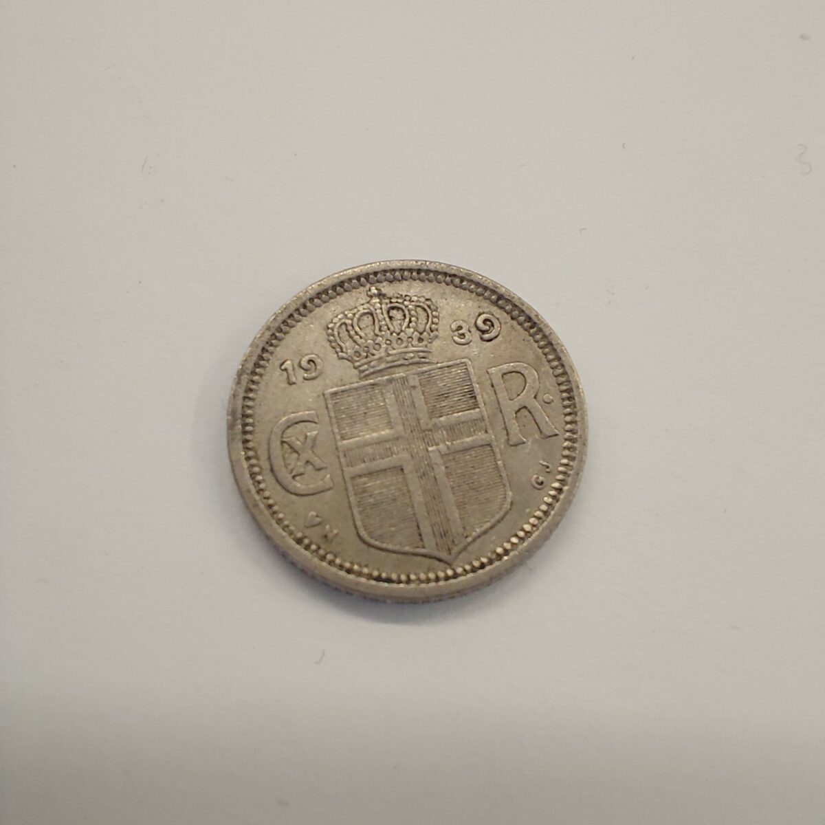 Iceland 10 aurar 1939 coin