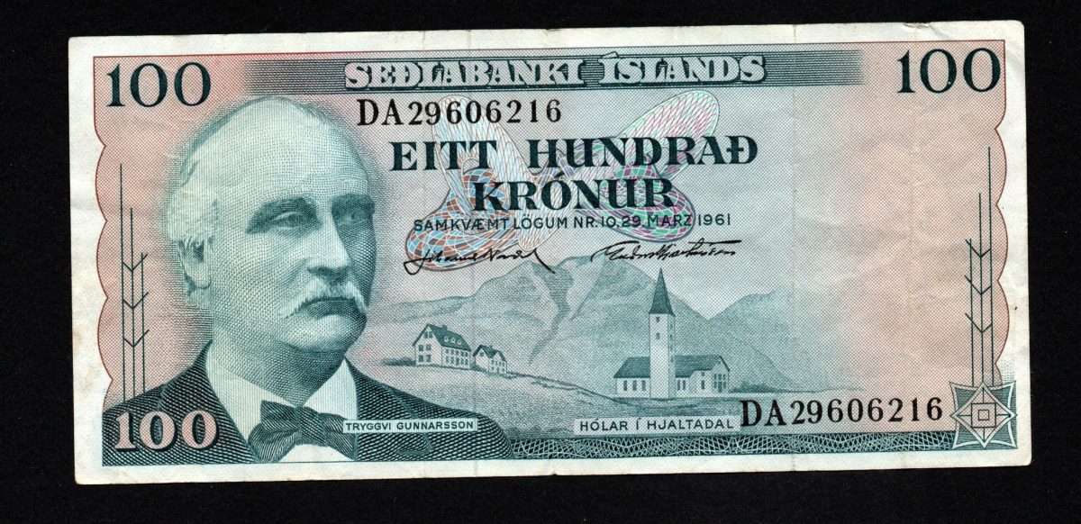 100 Kronur 1965 – Iceland (Pick P-44) JN-GH