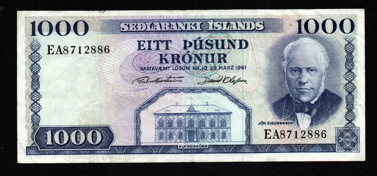 1000 Kronur 1963 – Iceland (Pick P-46) GH-DO