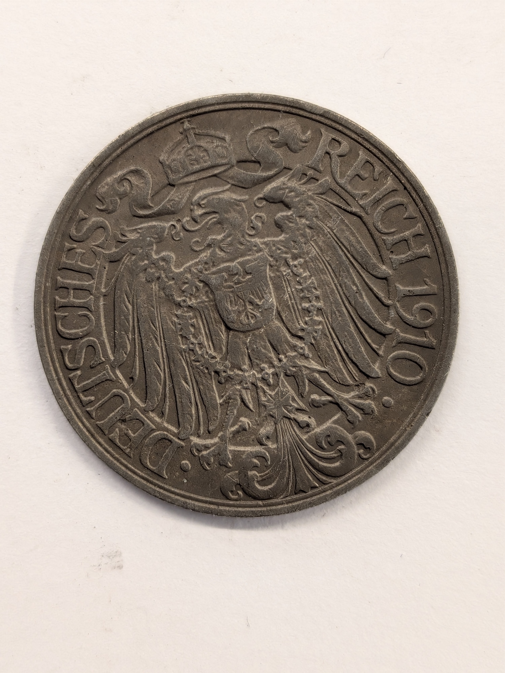 1910-A German Empire 25 Pfennig Nickel Coin – Berlin Mint (KM# 18) - Image 2